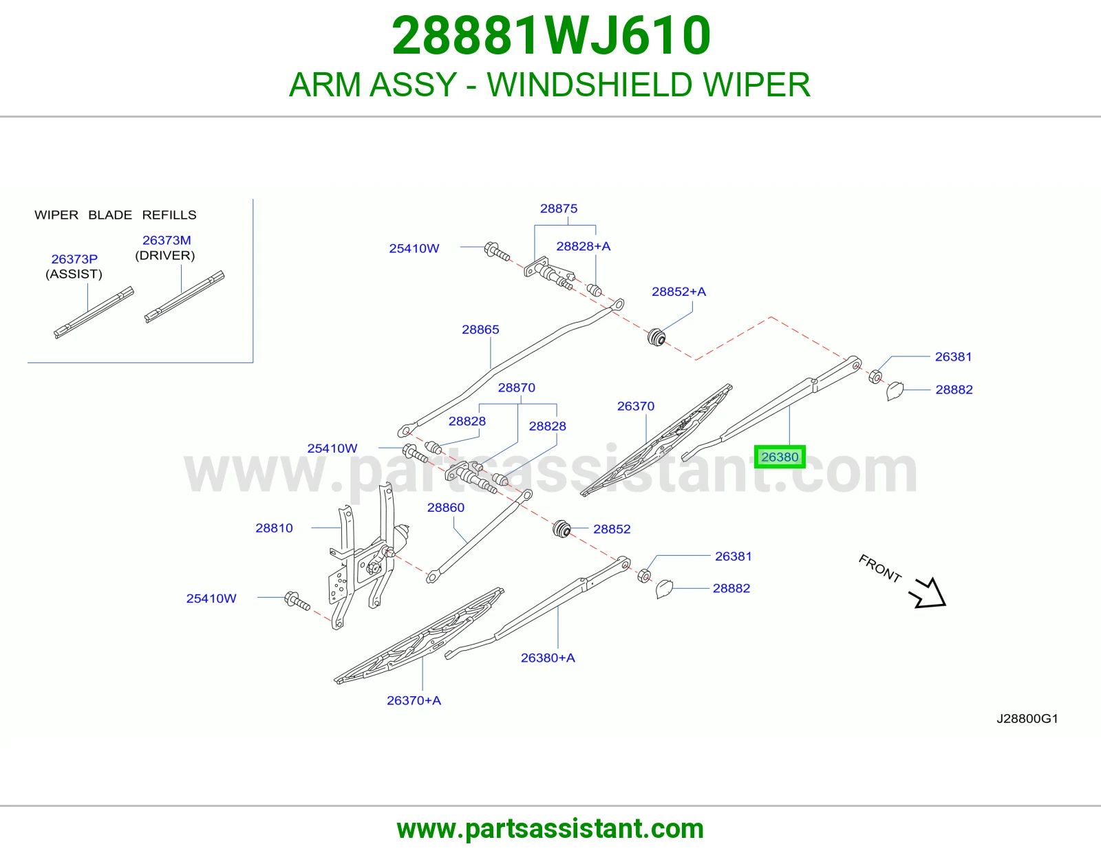 ARM ASSY - WINDSHIELD WIPER