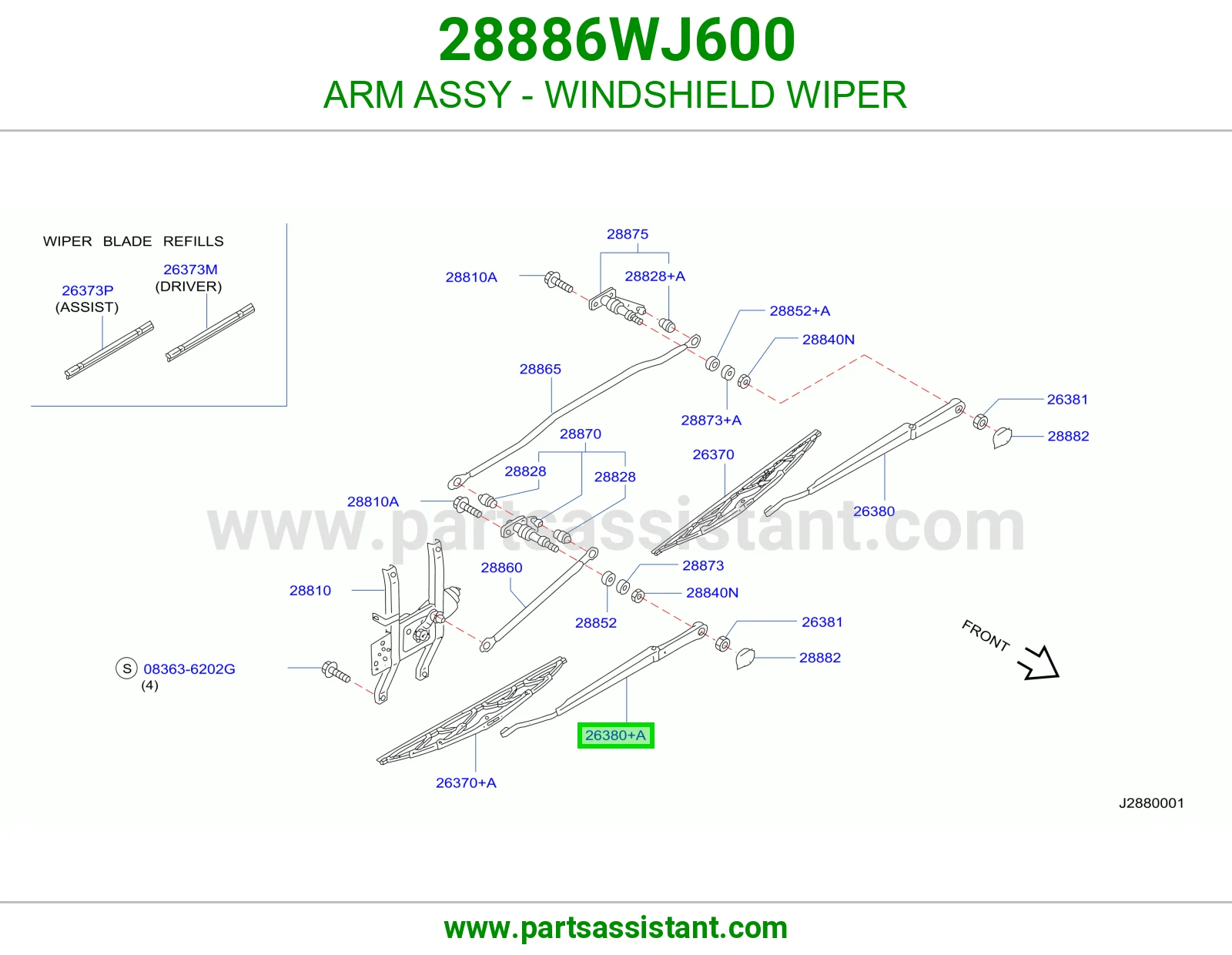 ARM ASSY - WINDSHIELD WIPER