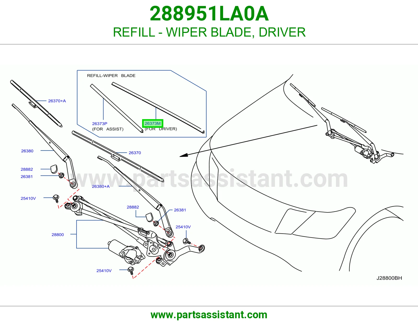 REFILL - WIPER BLADE, DRIVER