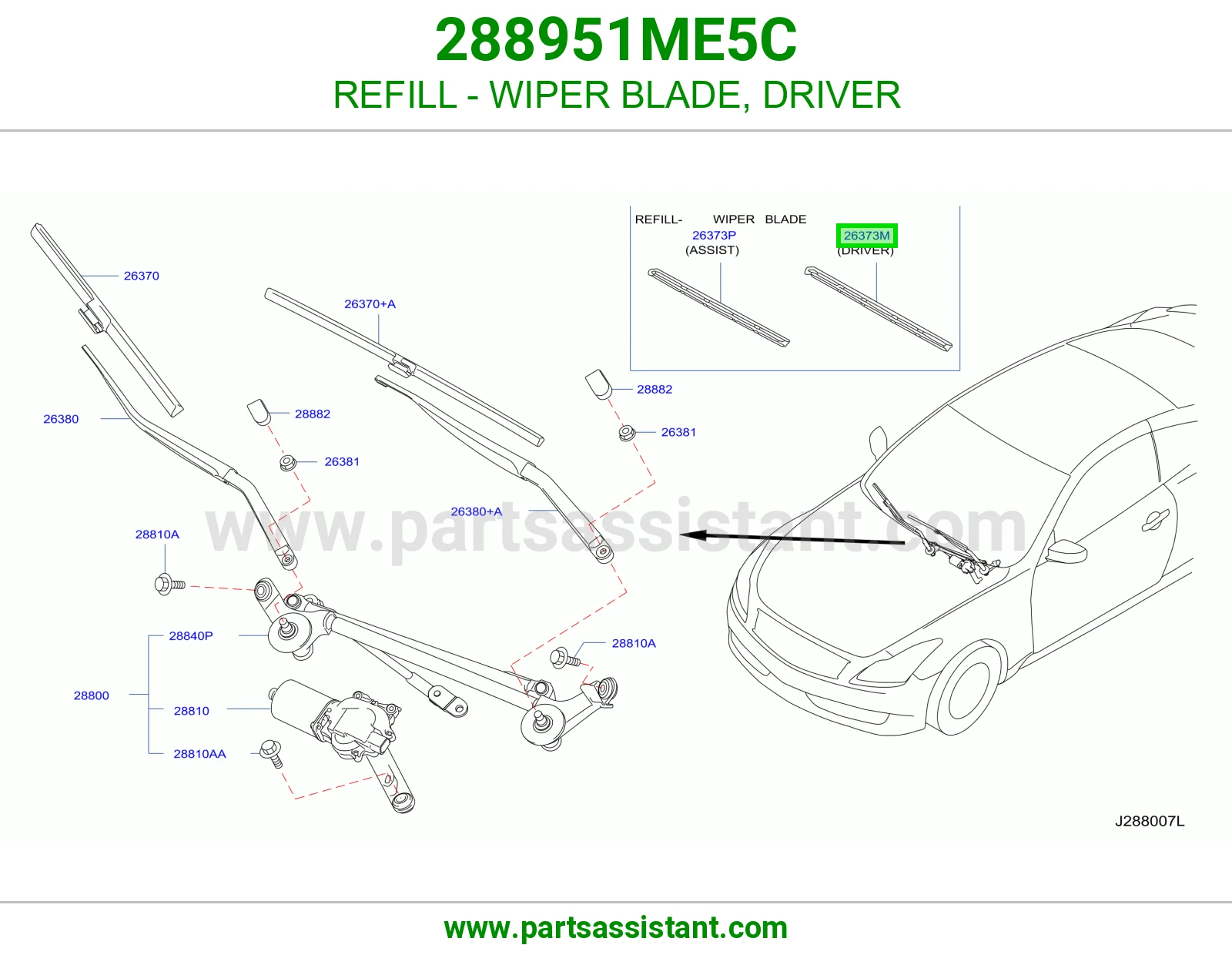 REFILL - WIPER BLADE, DRIVER