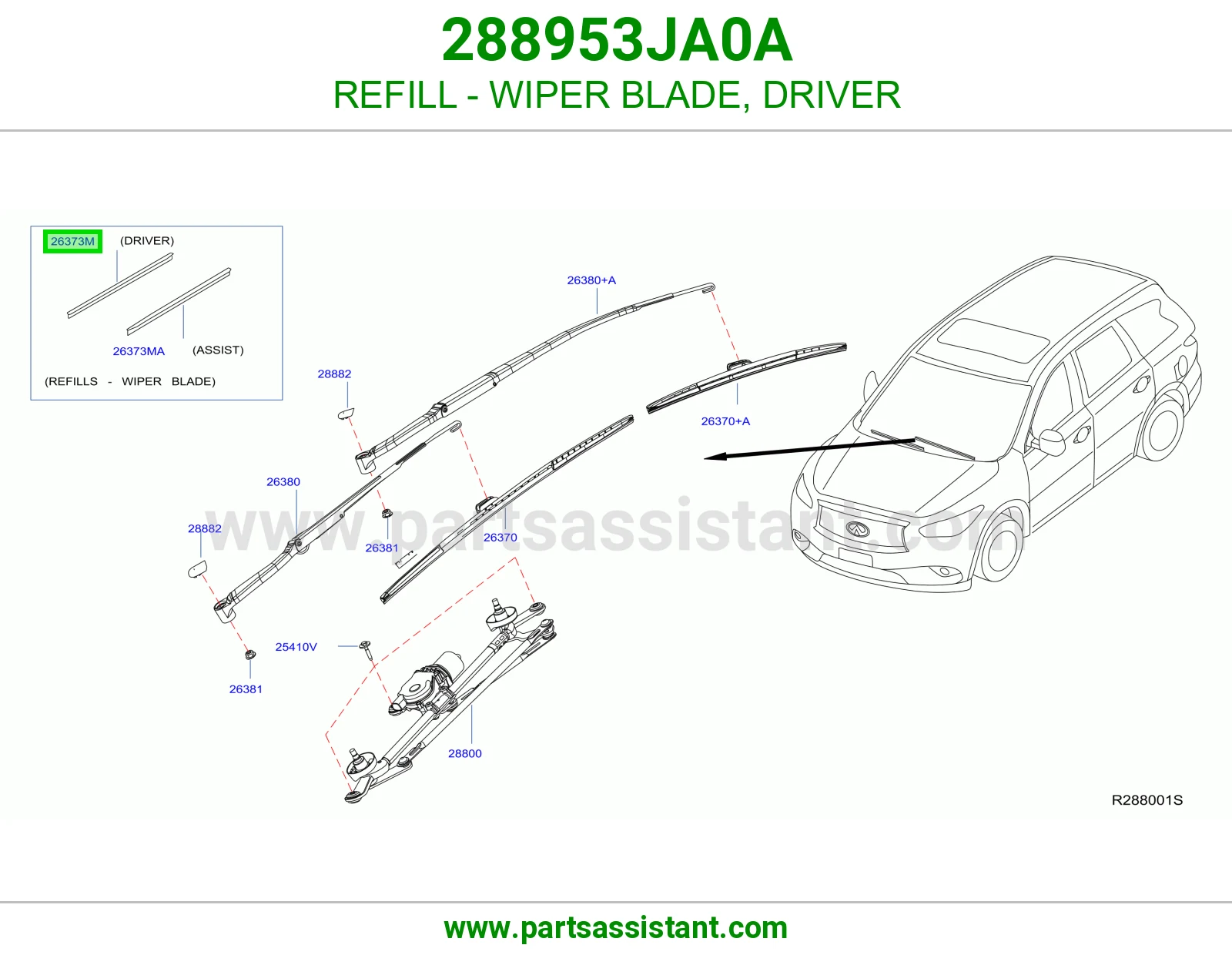 REFILL - WIPER BLADE, DRIVER