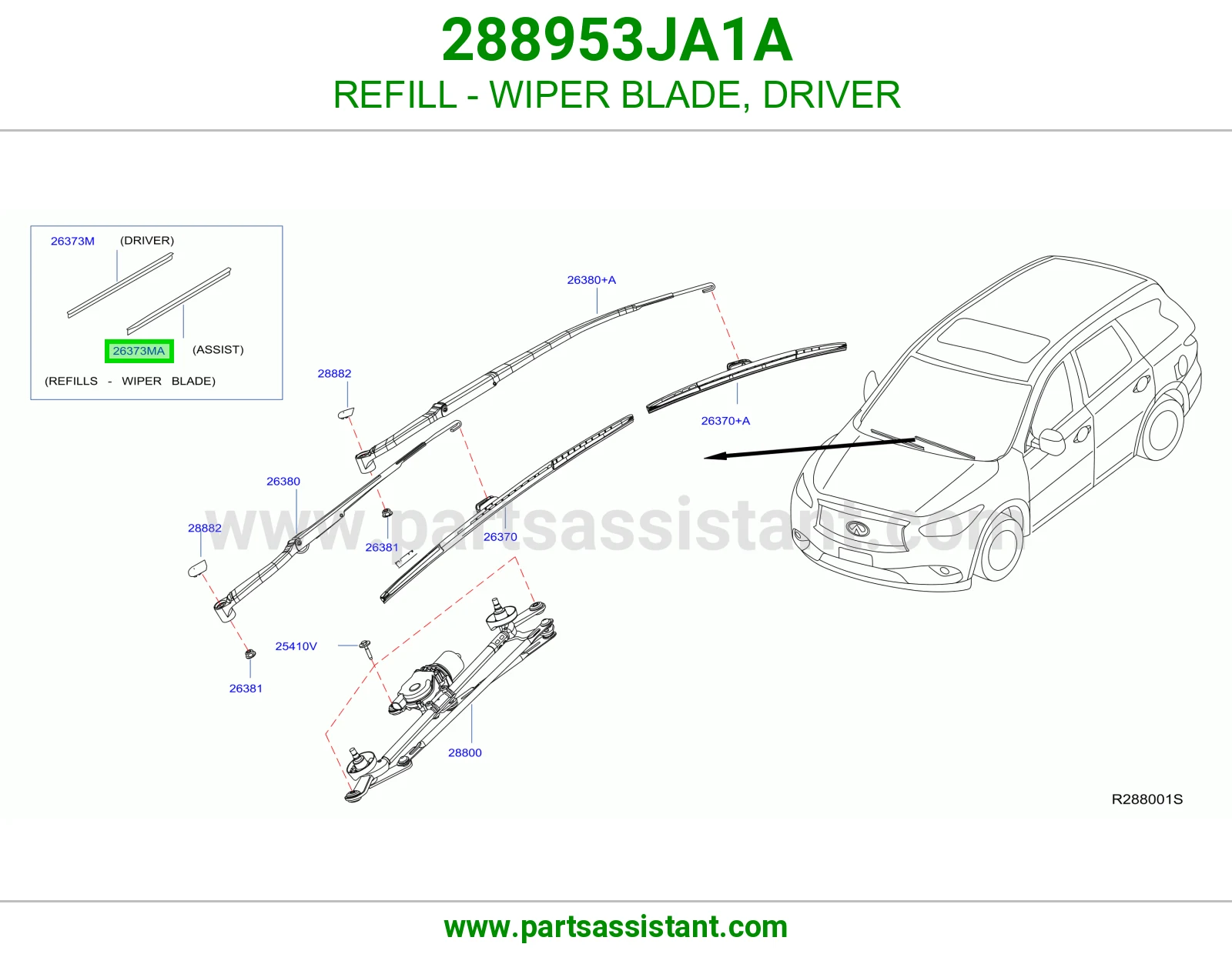 REFILL - WIPER BLADE, DRIVER