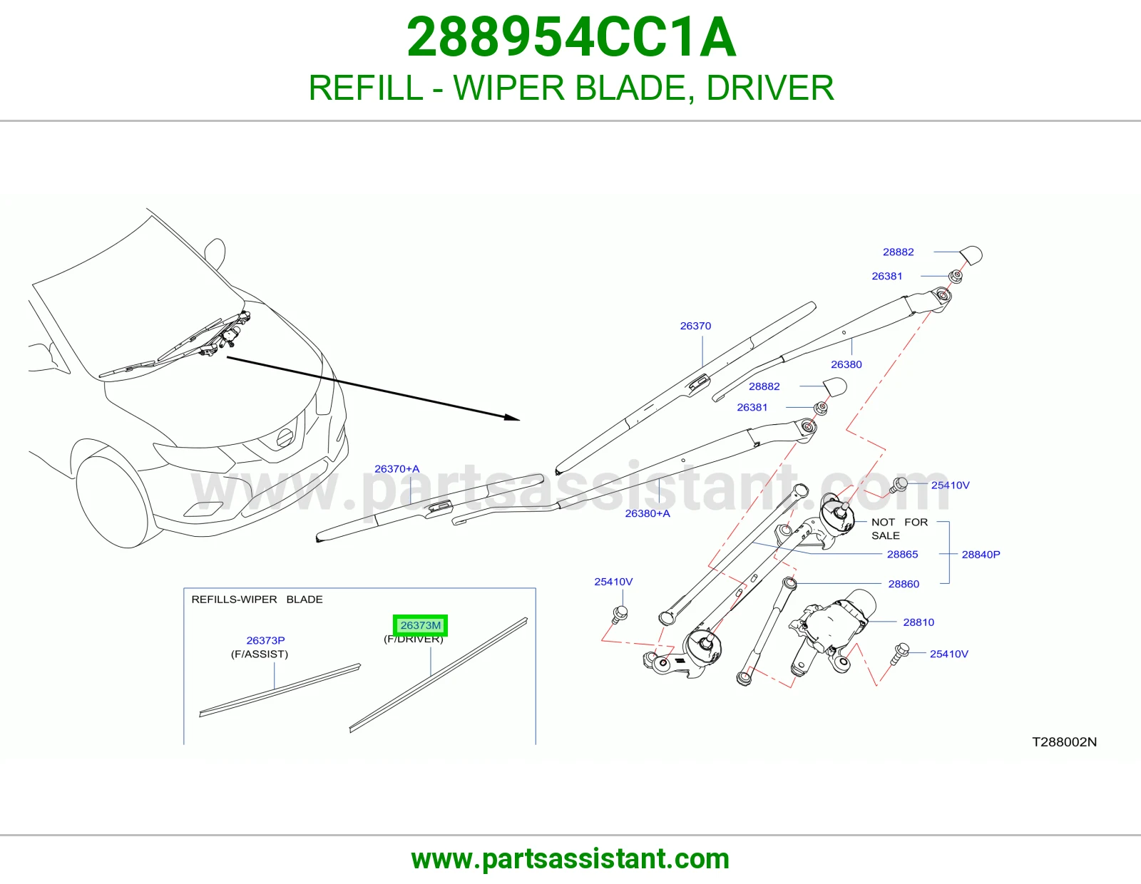 REFILL - WIPER BLADE, DRIVER