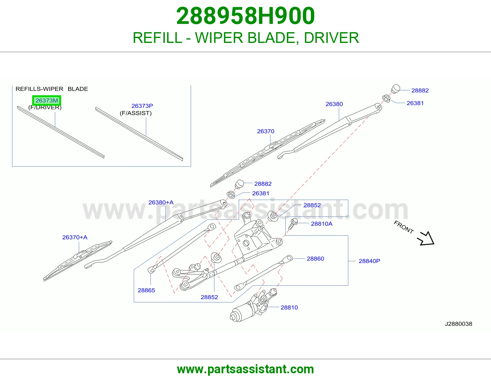 REFILL - WIPER BLADE, DRIVER