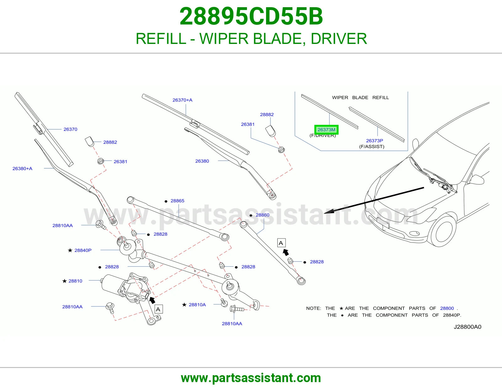 REFILL - WIPER BLADE, DRIVER