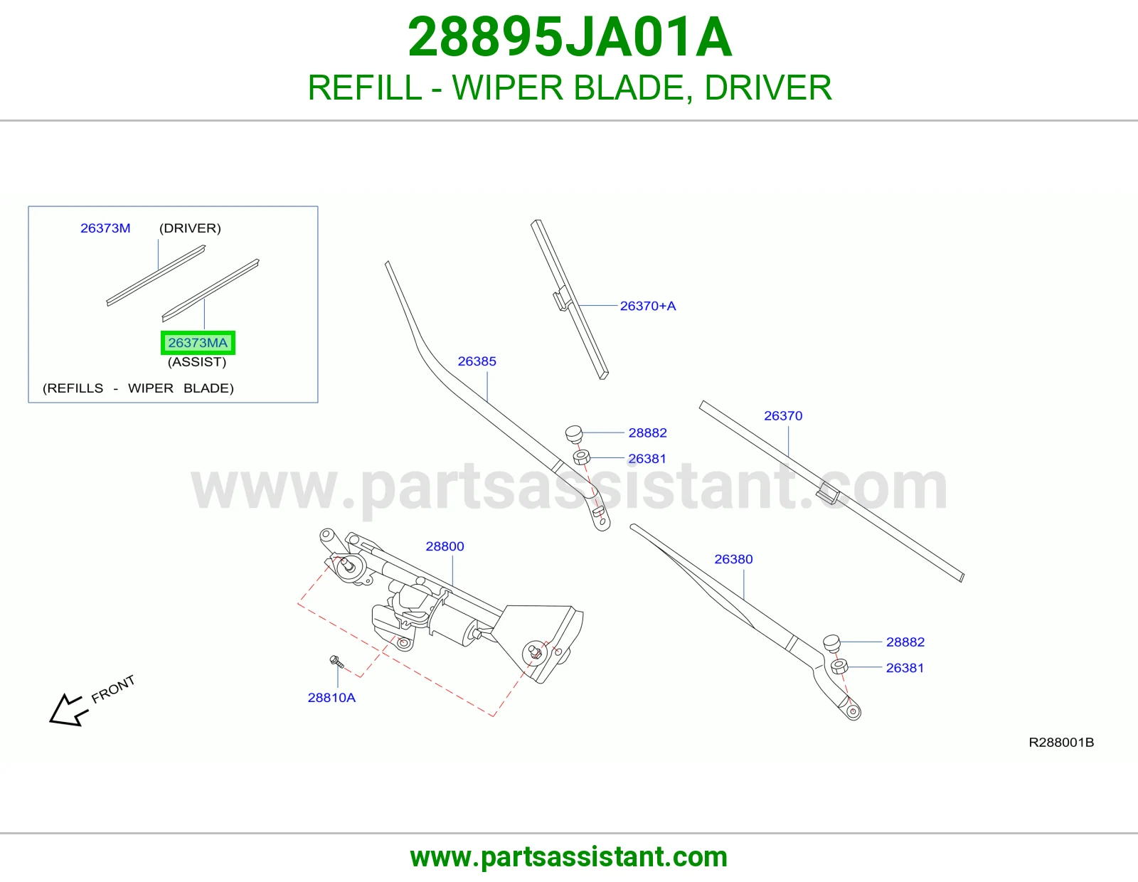 REFILL - WIPER BLADE, DRIVER