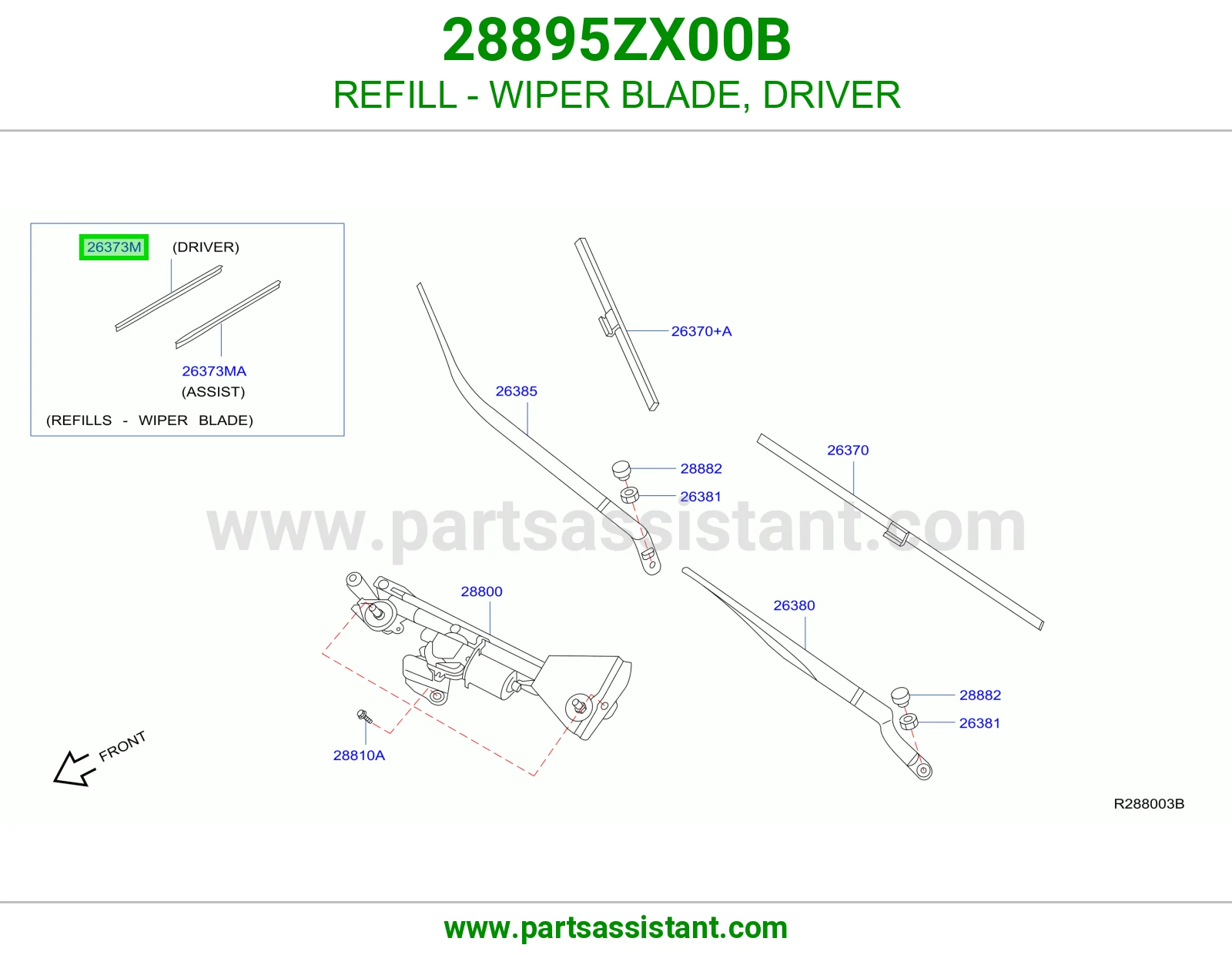 REFILL - WIPER BLADE, DRIVER