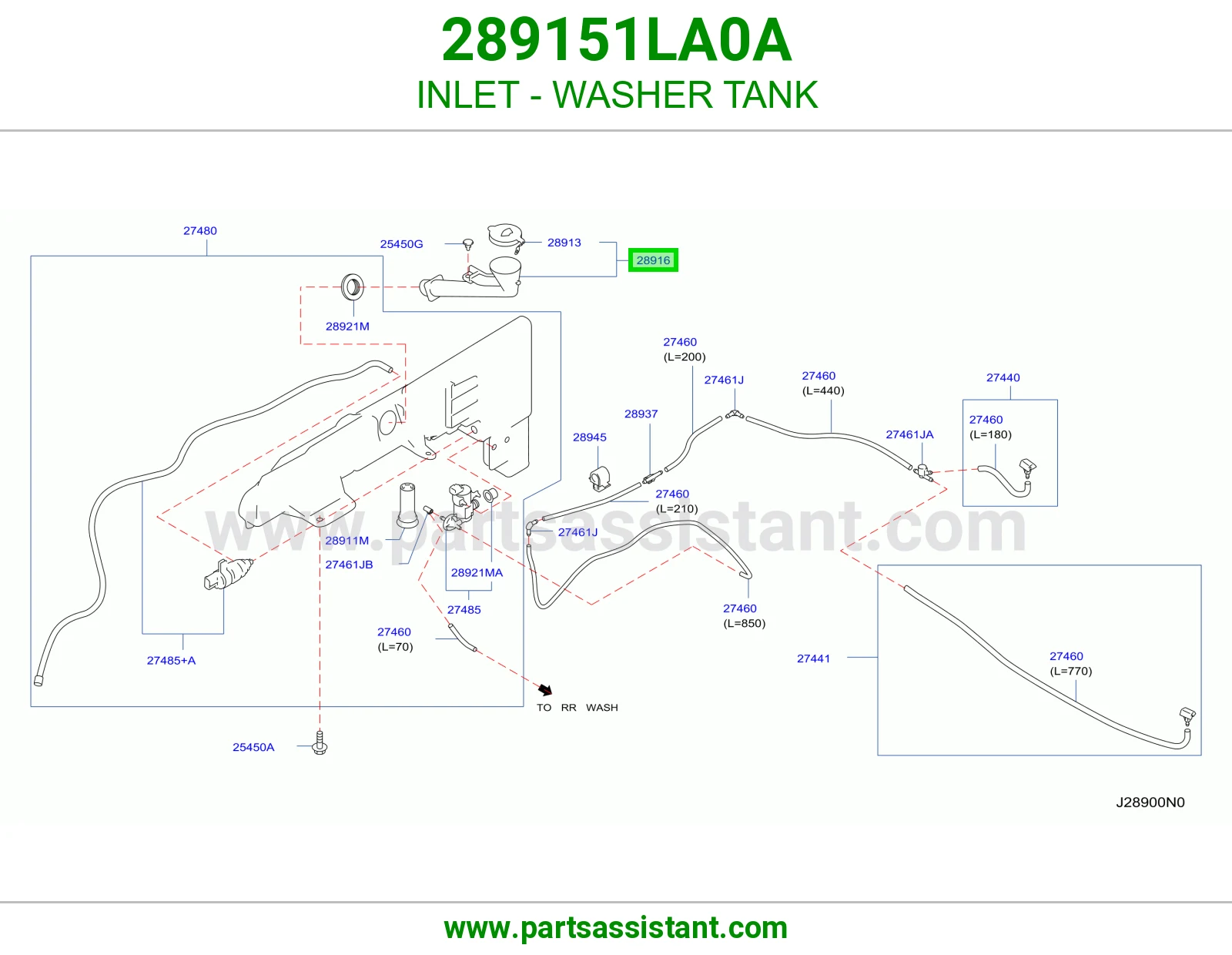 INLET - WASHER TANK