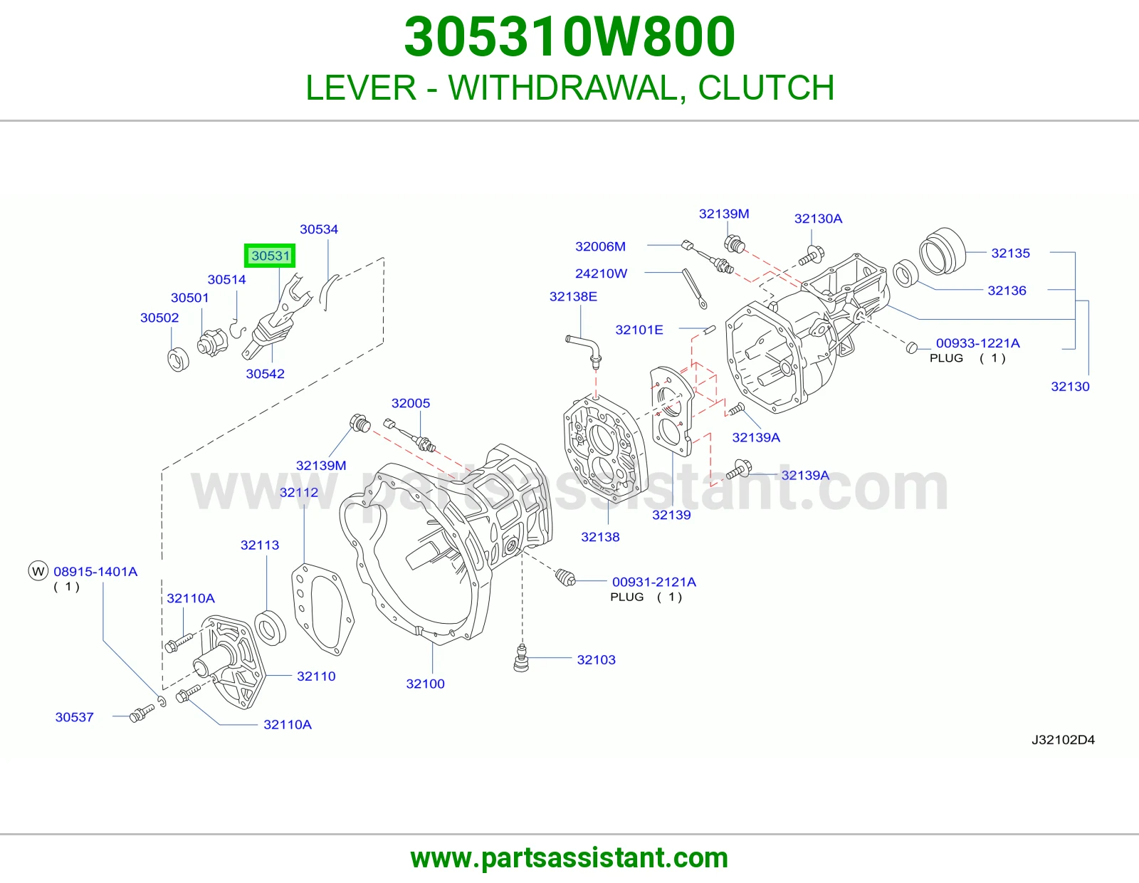 LEVER - WITHDRAWAL, CLUTCH