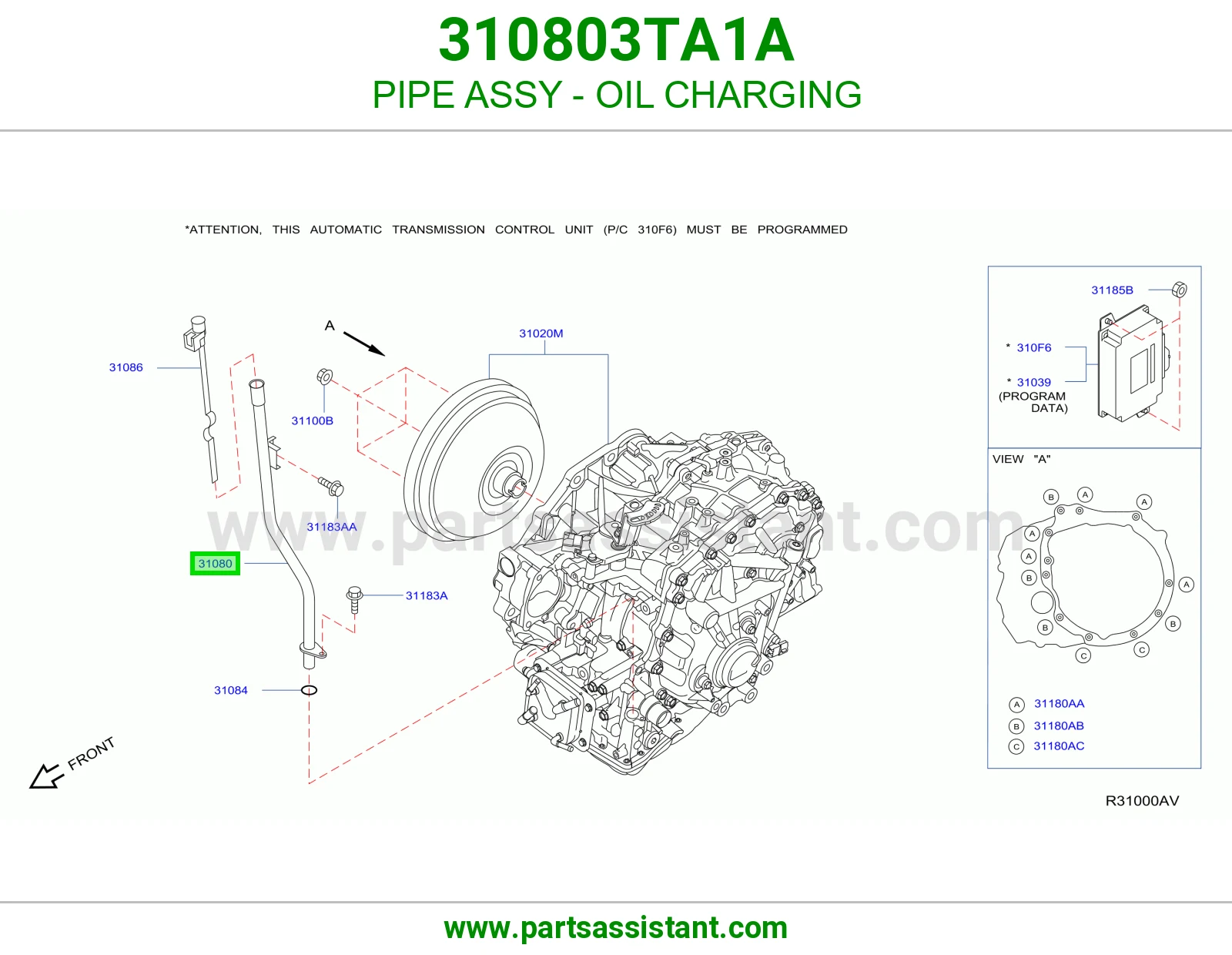 PIPE ASSY - OIL CHARGING
