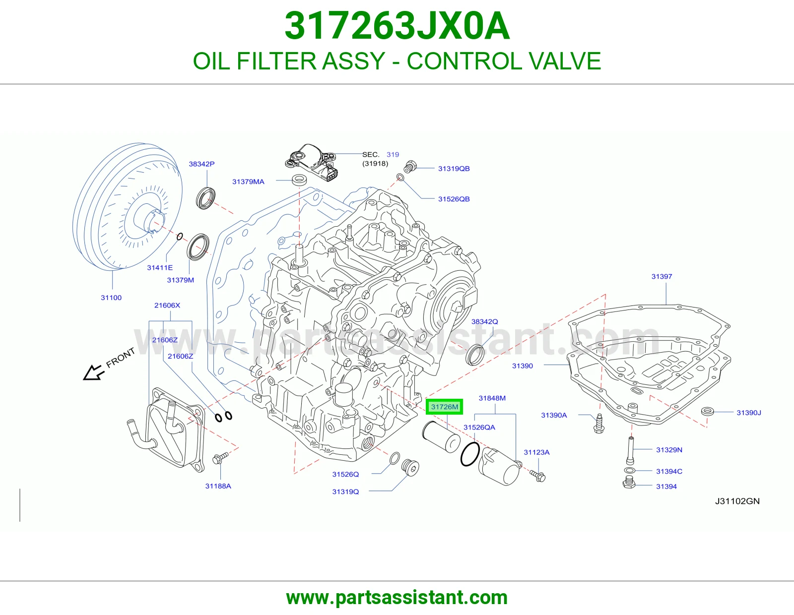 OIL FILTER ASSY - CONTROL VALVE