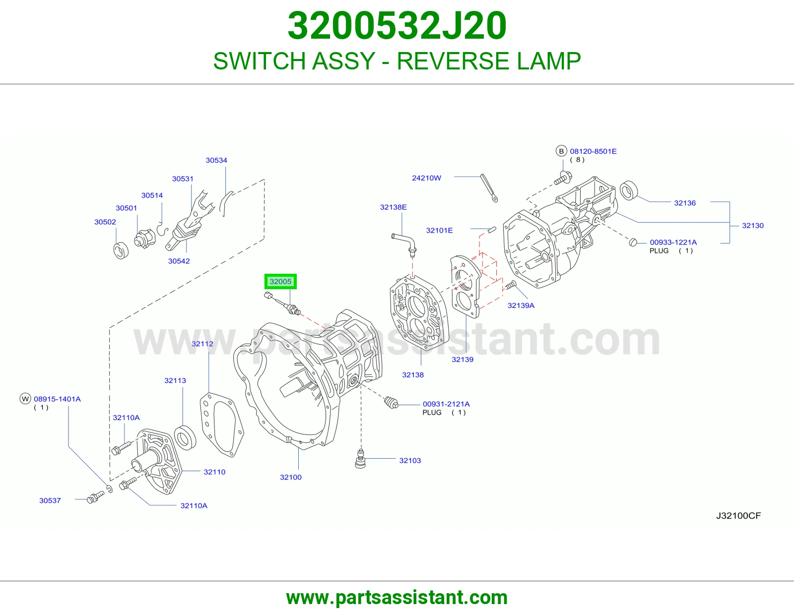 SWITCH ASSY - REVERSE LAMP