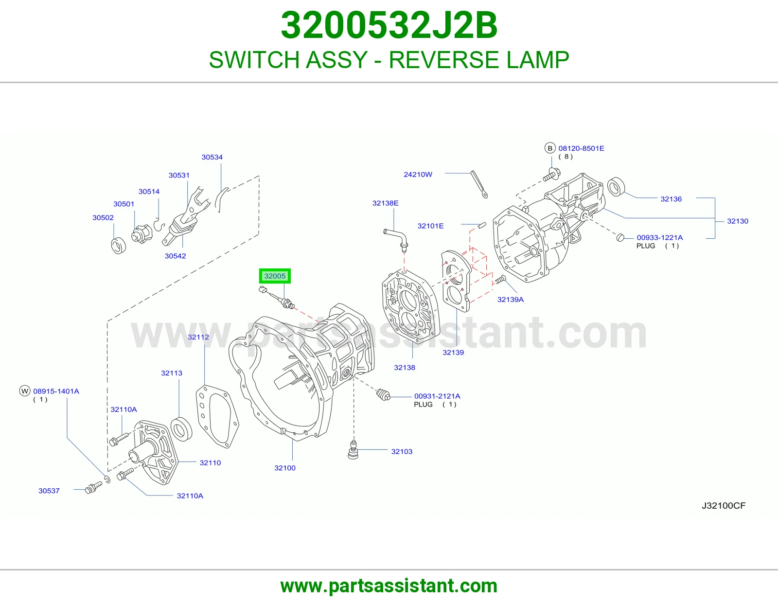 SWITCH ASSY - REVERSE LAMP