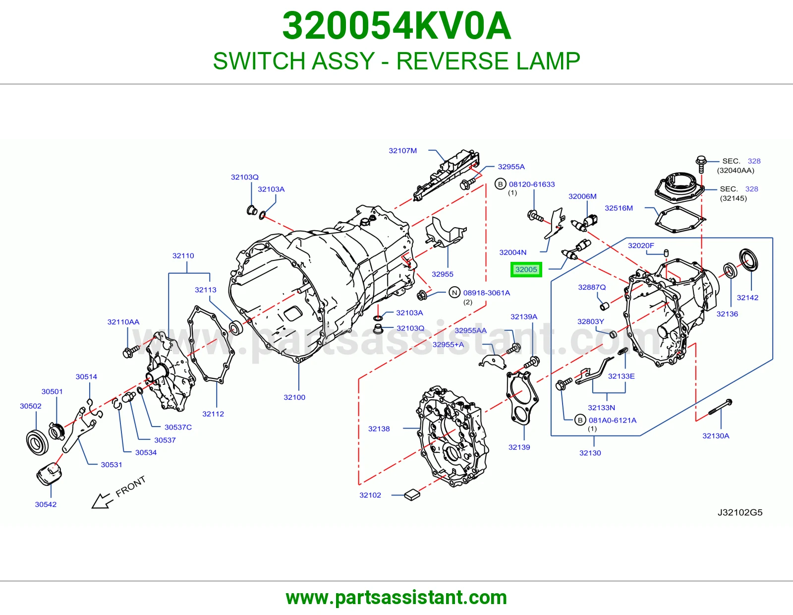 SWITCH ASSY - REVERSE LAMP