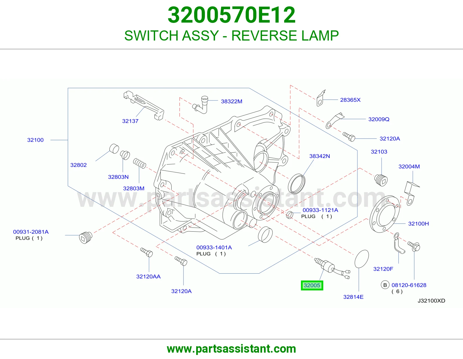 SWITCH ASSY - REVERSE LAMP