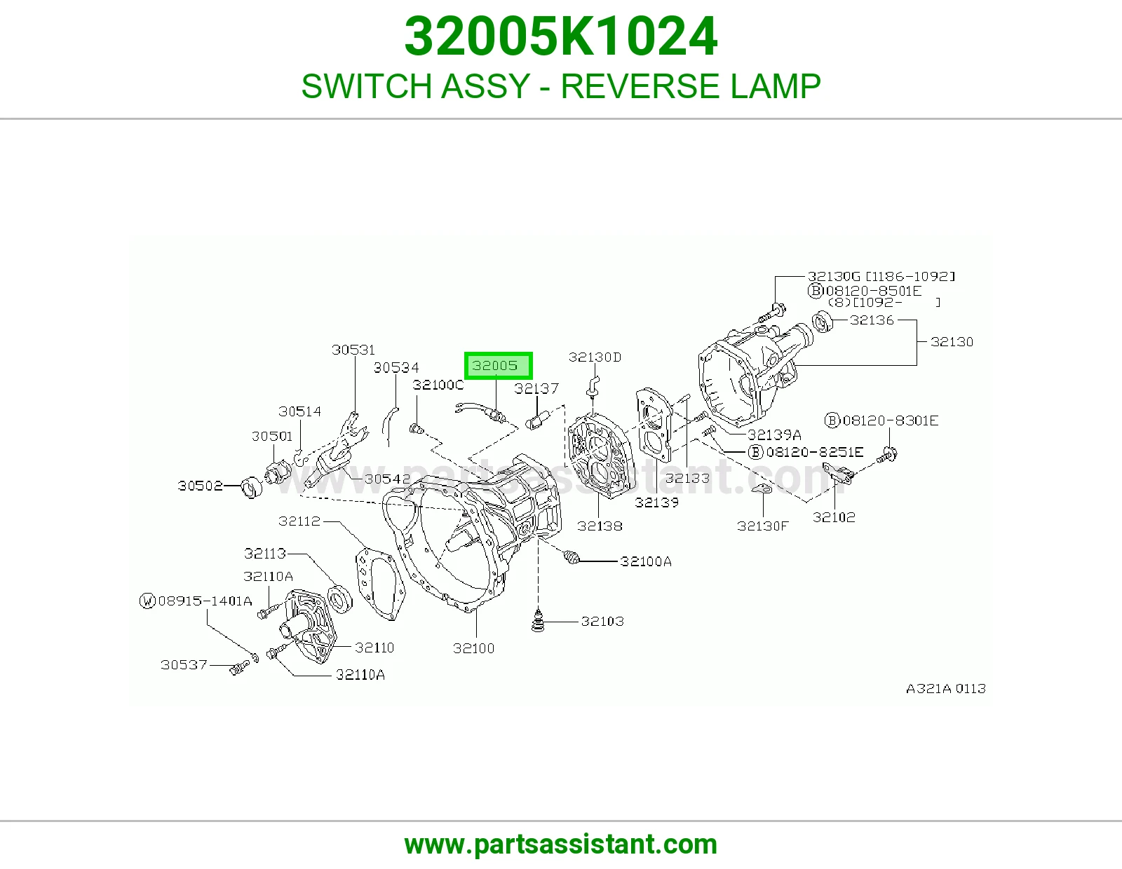 SWITCH ASSY - REVERSE LAMP