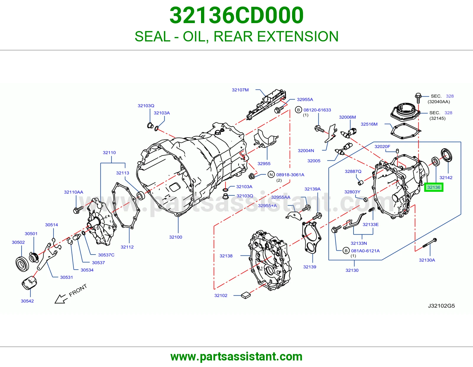 SEAL - OIL, REAR EXTENSION