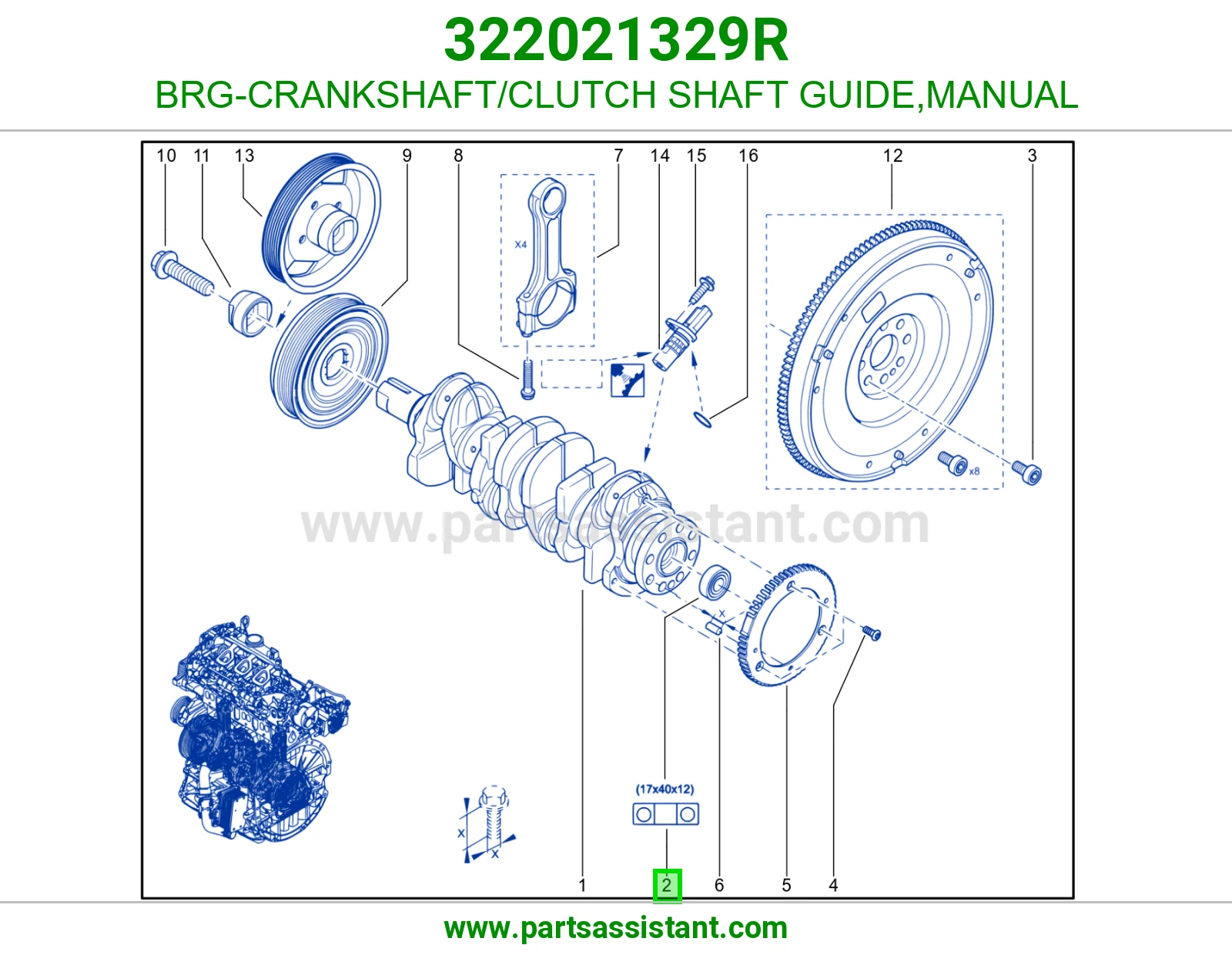 BRG-CRANKSHAFT/CLUTCH SHAFT GUIDE,MANUAL