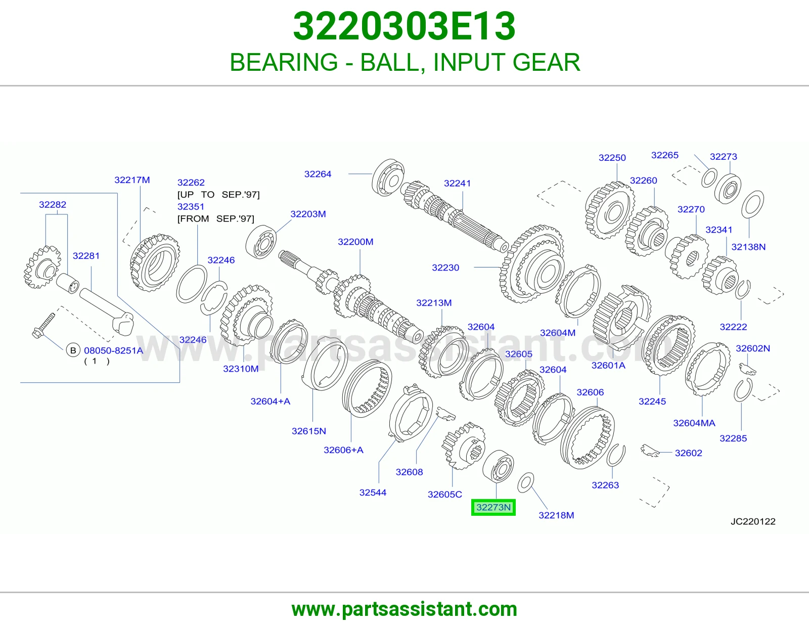 BEARING - BALL, INPUT GEAR