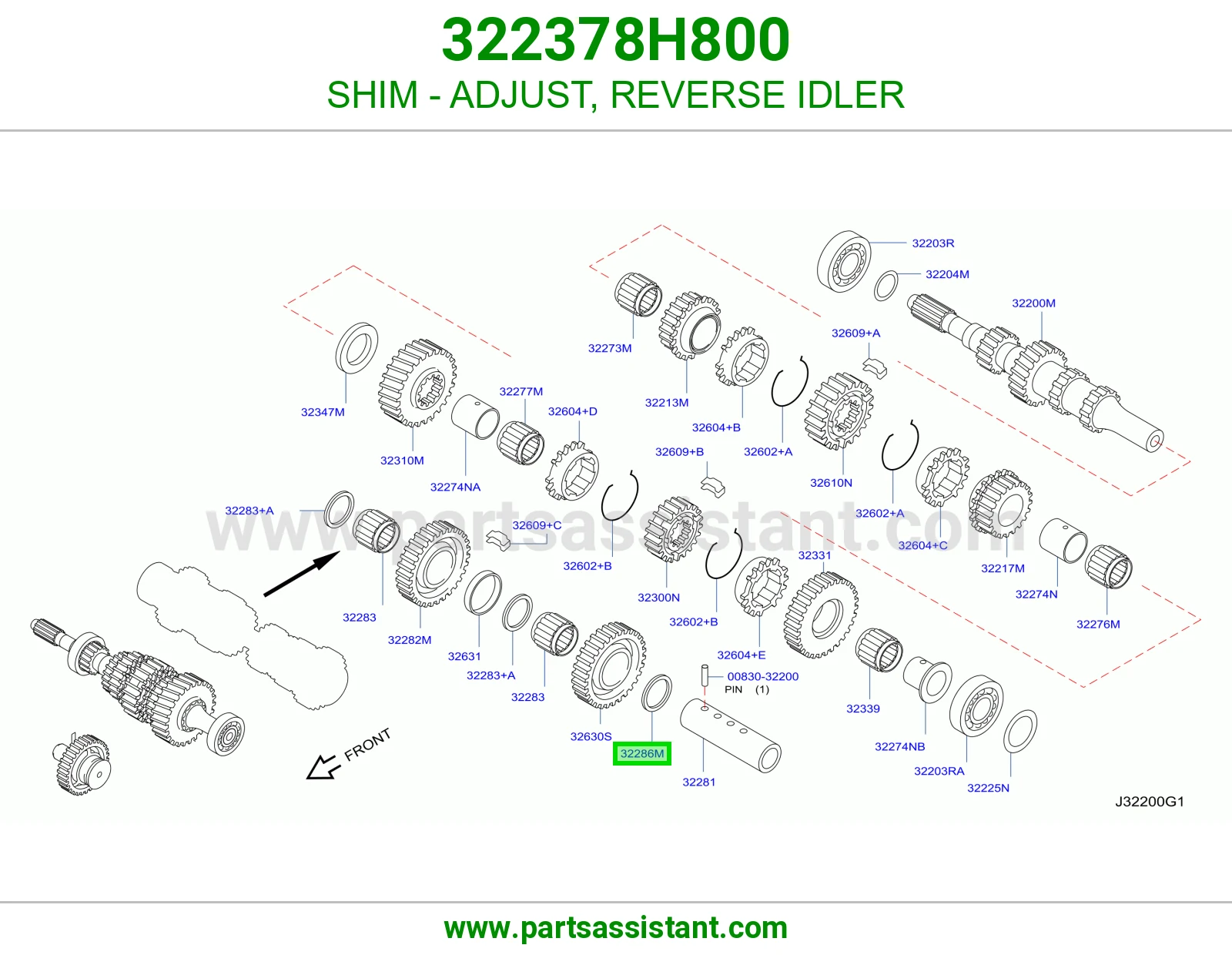SHIM - ADJUST, REVERSE IDLER