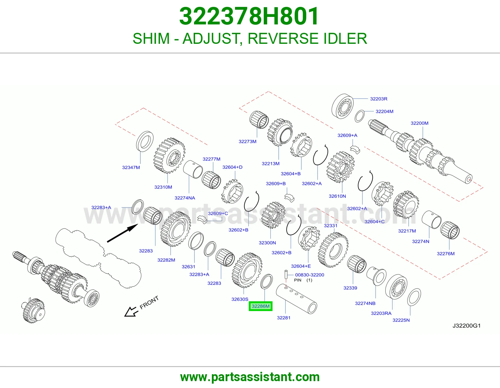 SHIM - ADJUST, REVERSE IDLER