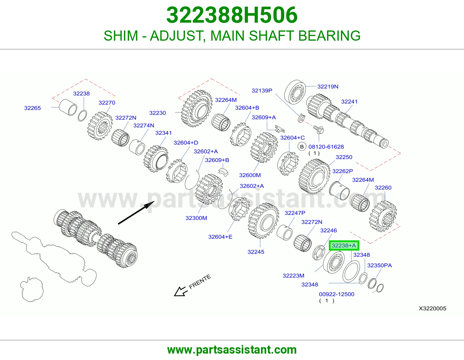 SHIM - ADJUST, MAIN SHAFT BEARING