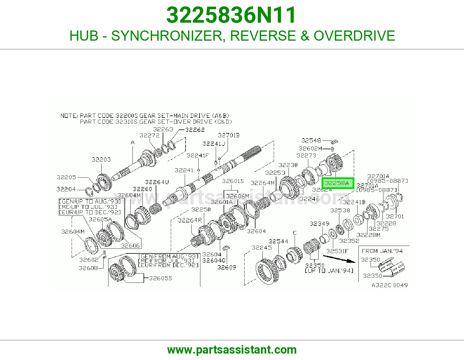 HUB - SYNCHRONIZER, REVERSE & OVERDRIVE