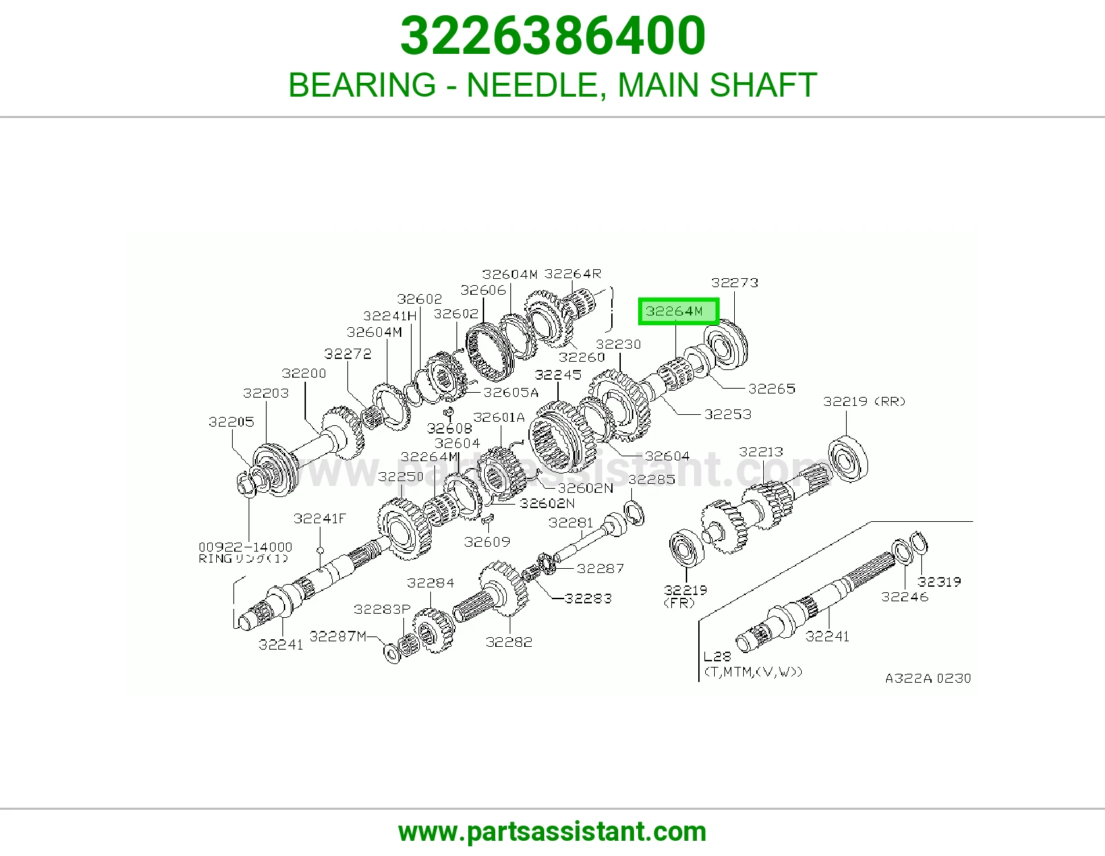 BEARING - NEEDLE, MAIN SHAFT