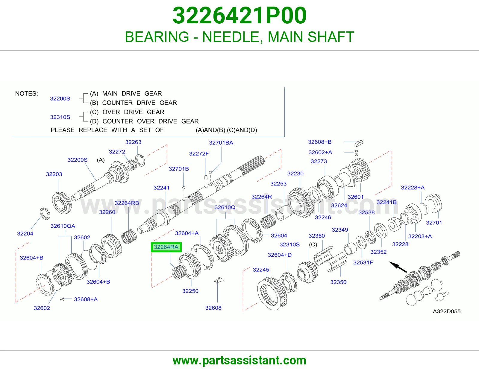 BEARING - NEEDLE, MAIN SHAFT