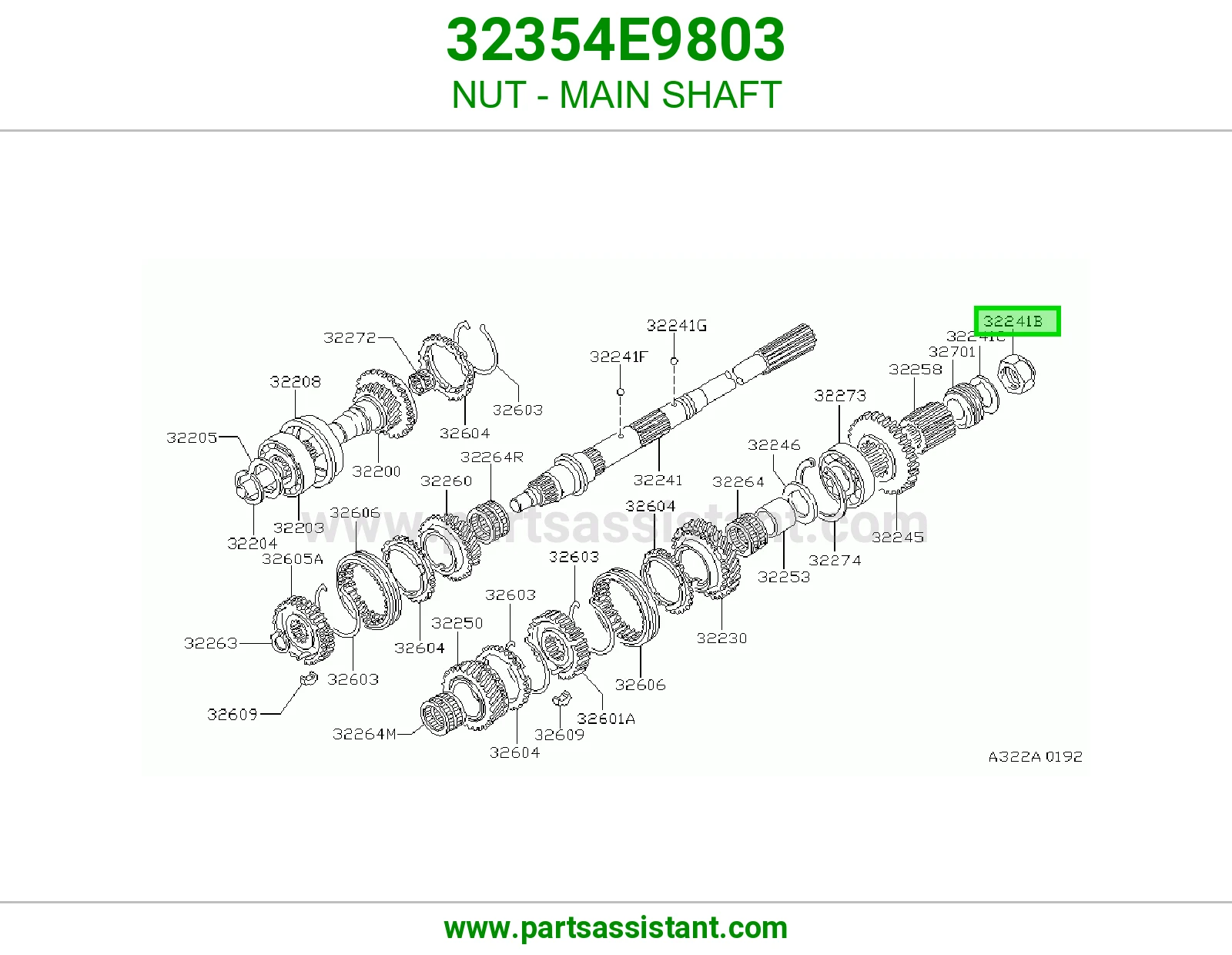 NUT - MAIN SHAFT