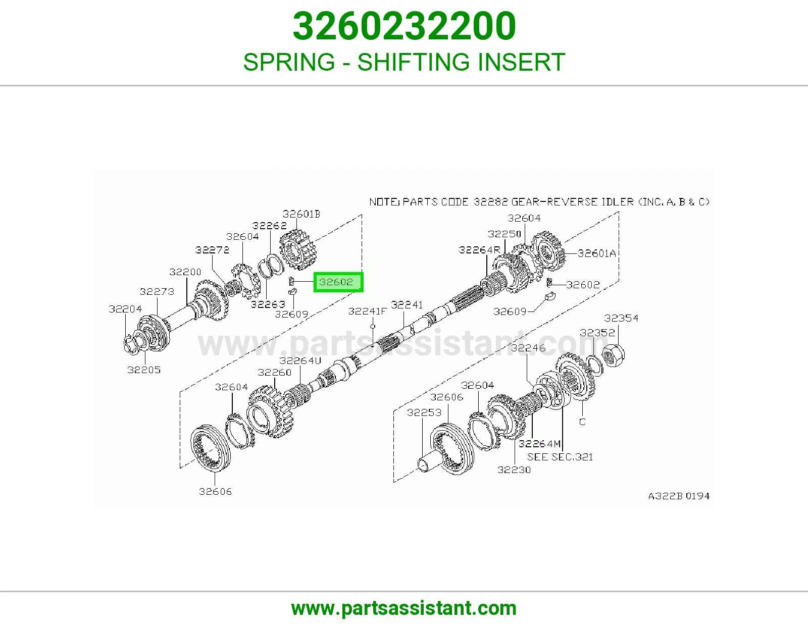 SPRING - SHIFTING INSERT