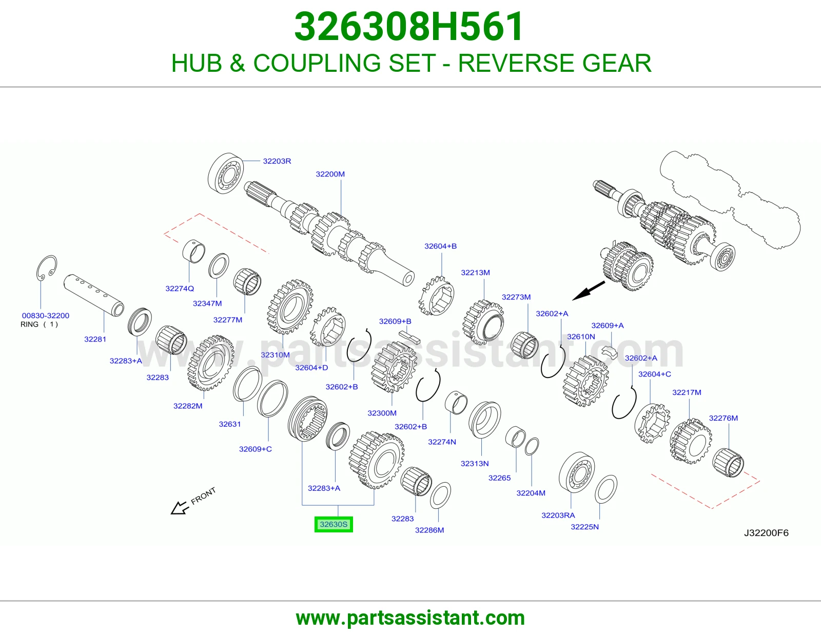 HUB & COUPLING SET - REVERSE GEAR
