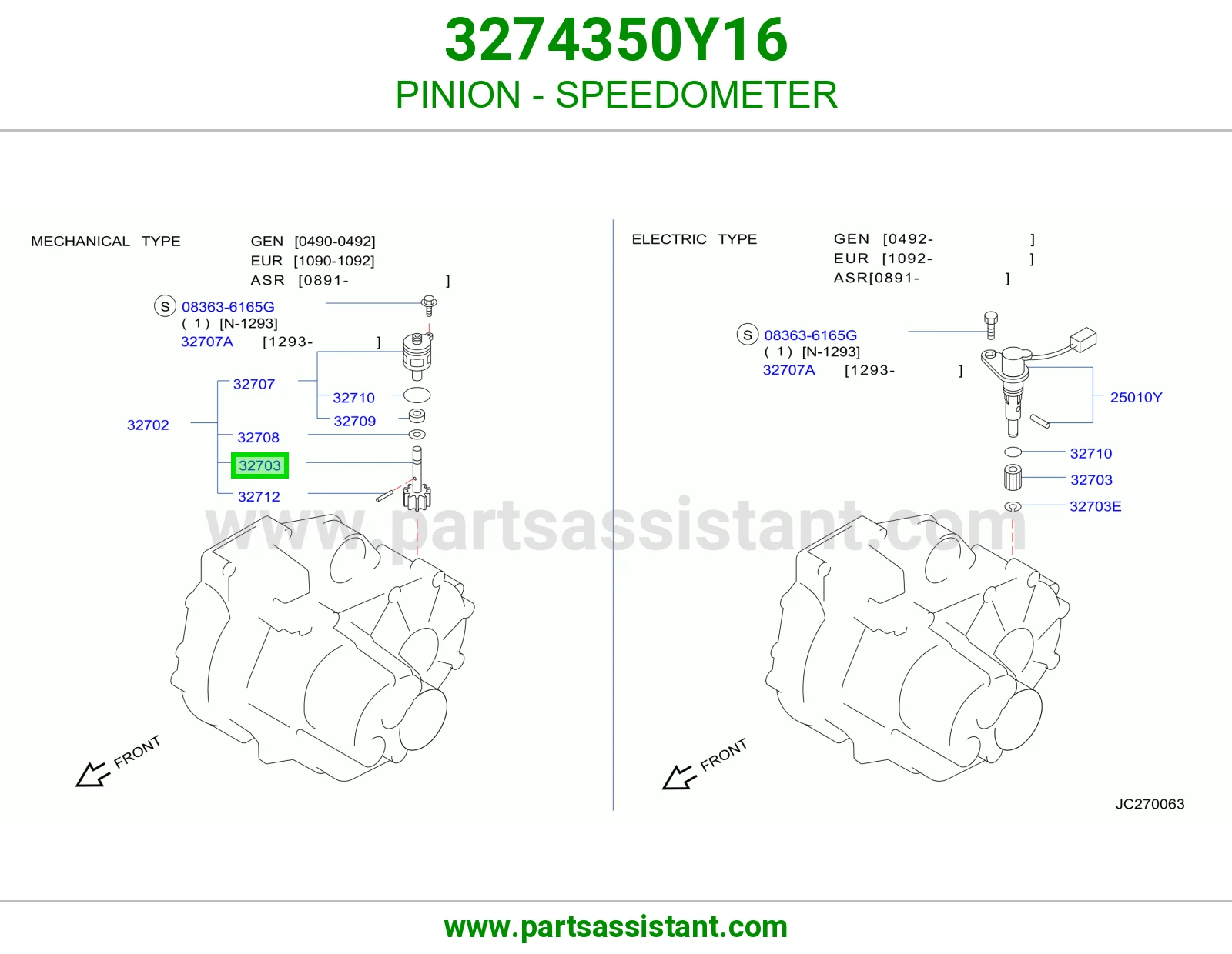 PINION - SPEEDOMETER