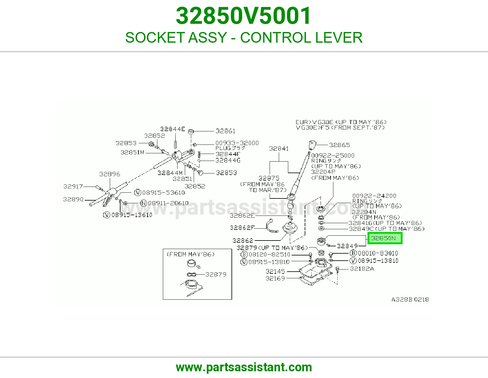 SOCKET ASSY - CONTROL LEVER