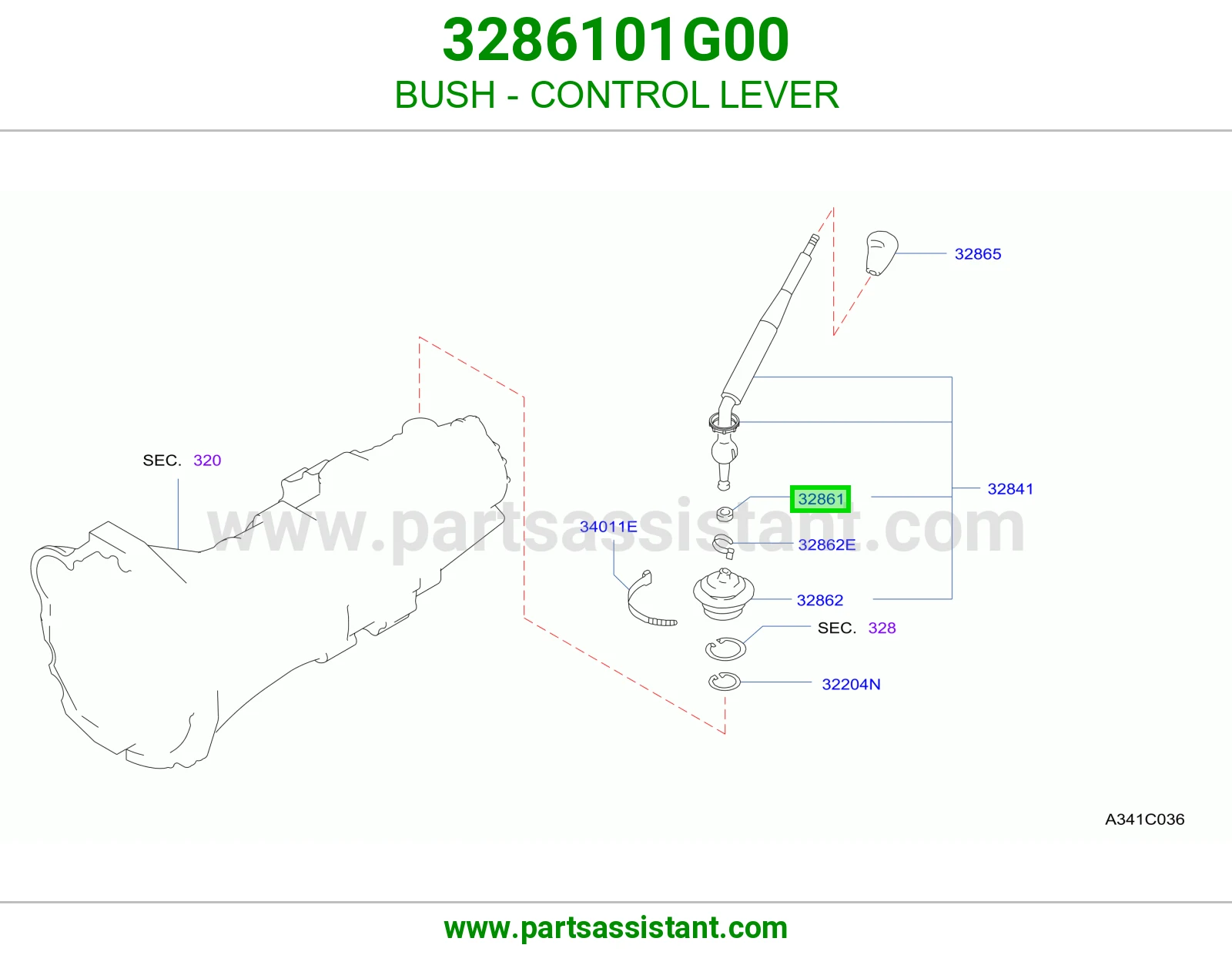 BUSH - CONTROL LEVER