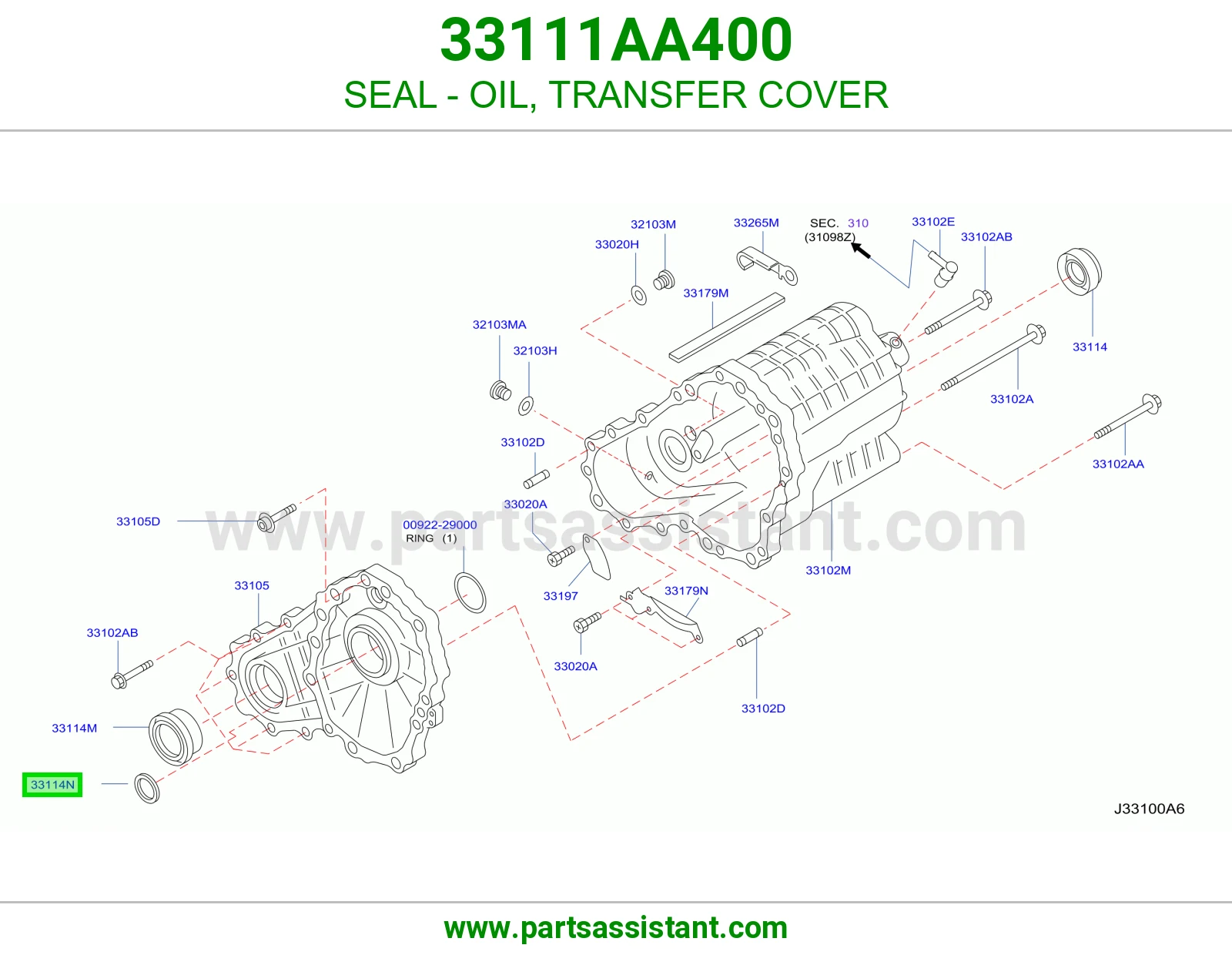 SEAL - OIL, TRANSFER COVER