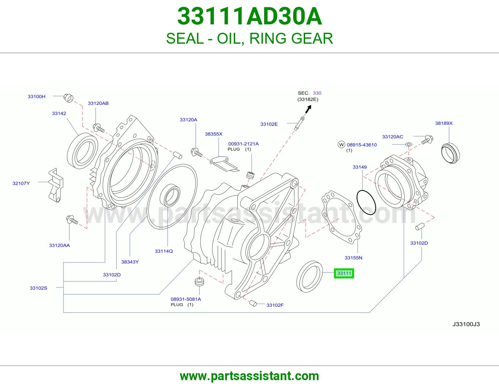 SEAL - OIL, RING GEAR