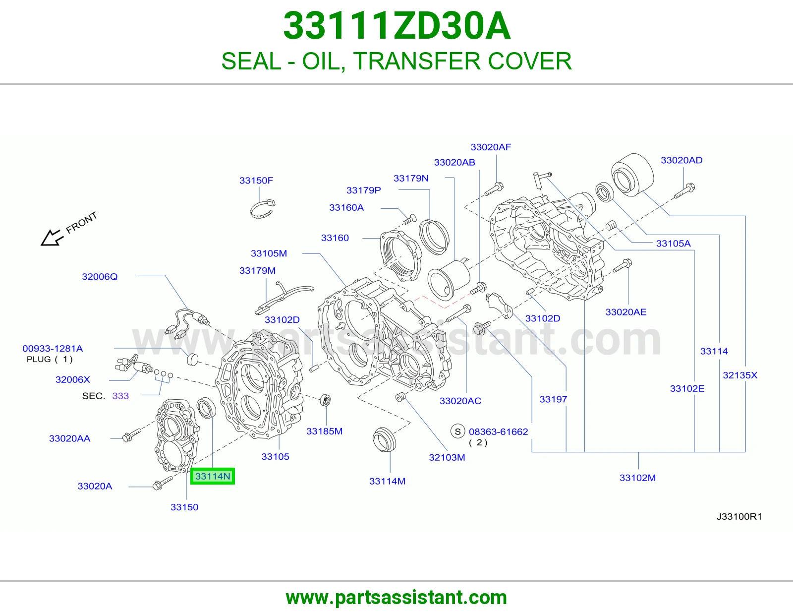 SEAL - OIL, TRANSFER COVER