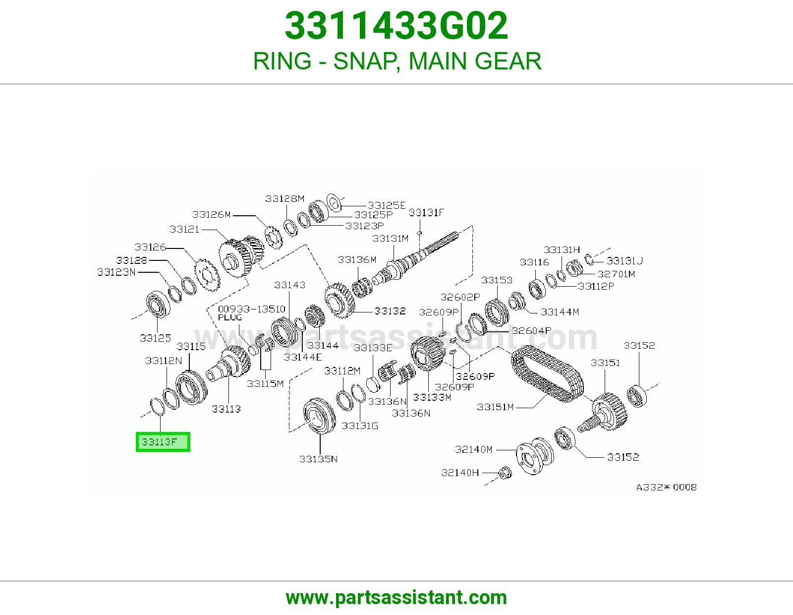 RING - SNAP, MAIN GEAR