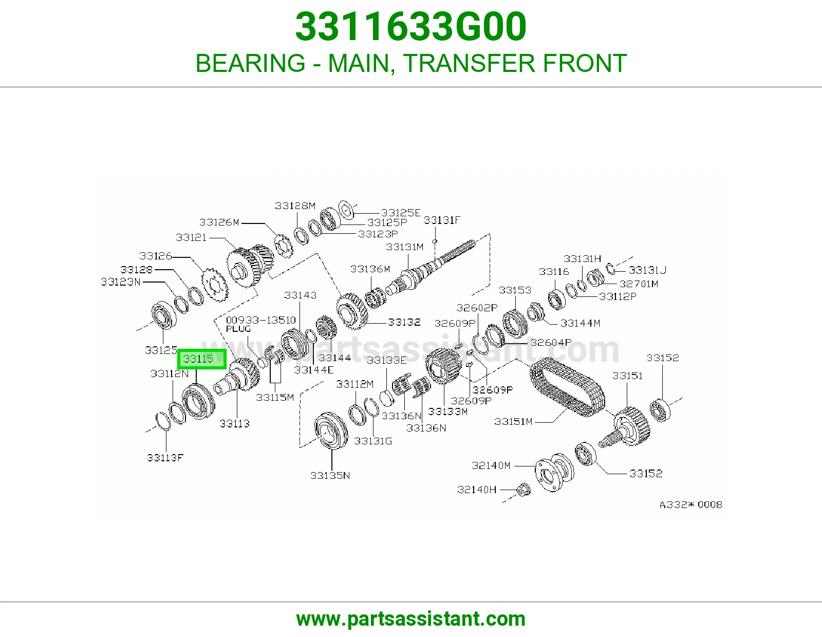 BEARING - MAIN, TRANSFER FRONT