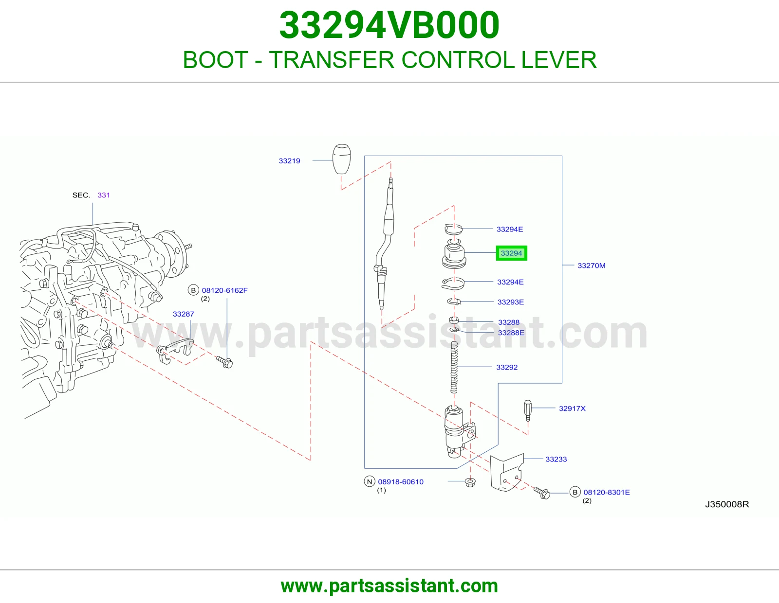 BOOT - TRANSFER CONTROL LEVER
