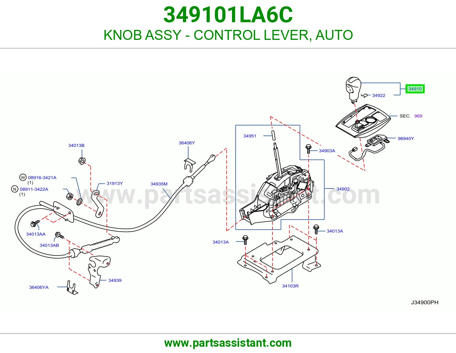 KNOB ASSY - CONTROL LEVER, AUTO