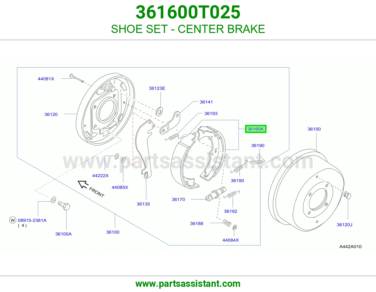SHOE SET - CENTER BRAKE
