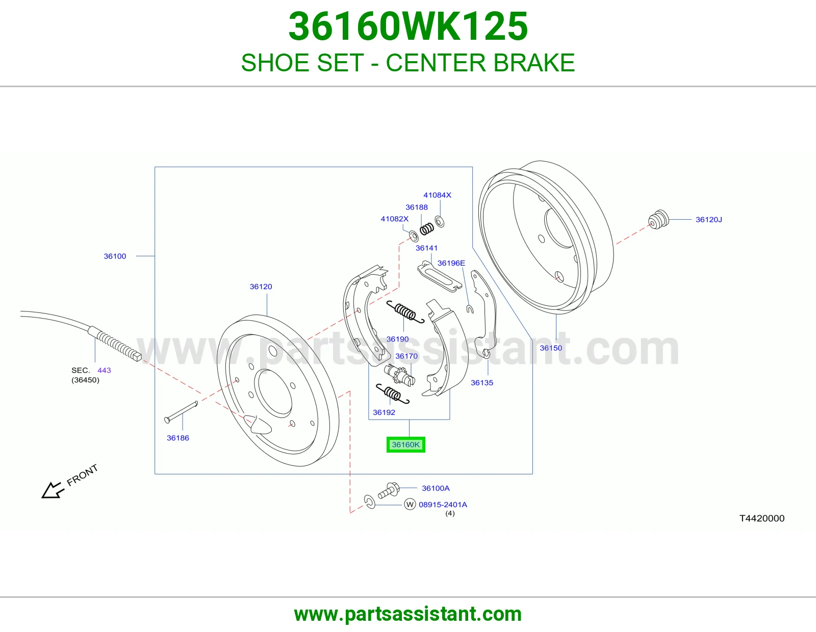 SHOE SET - CENTER BRAKE