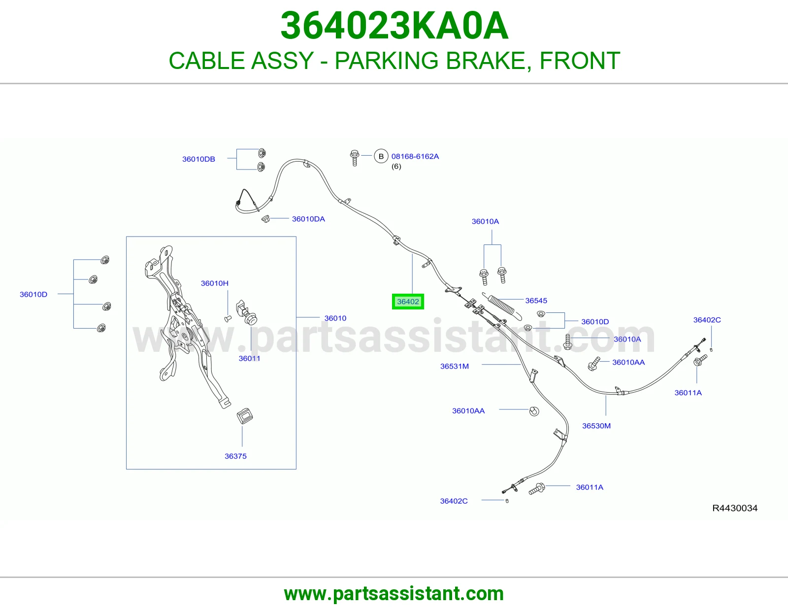 CABLE ASSY - PARKING BRAKE, FRONT