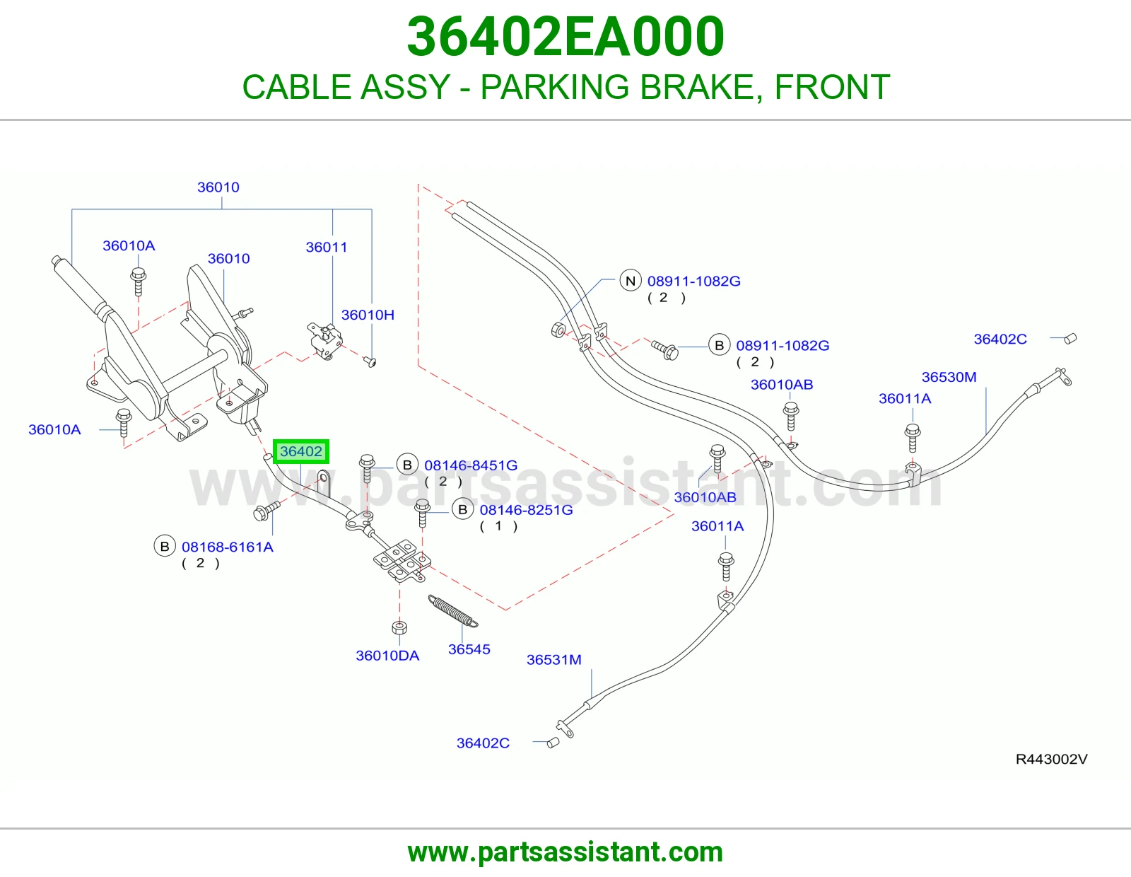 CABLE ASSY - PARKING BRAKE, FRONT