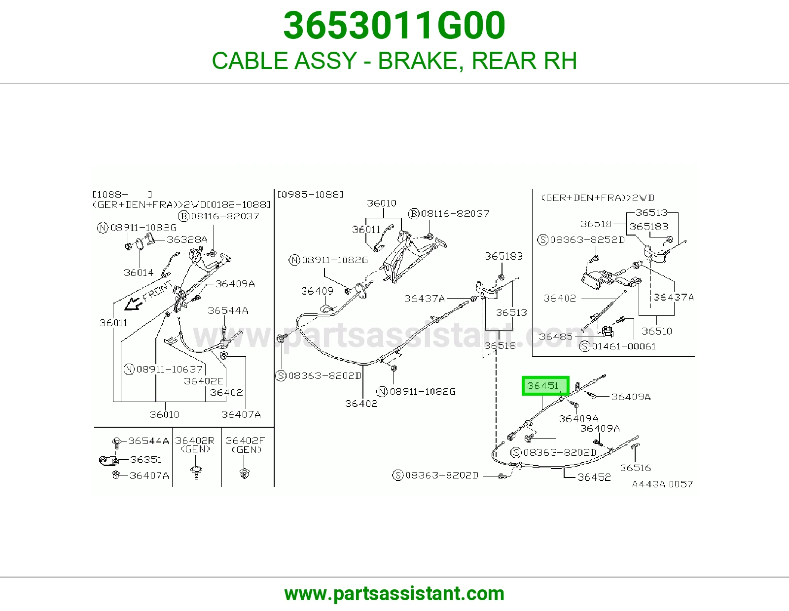 CABLE ASSY - BRAKE, REAR RH