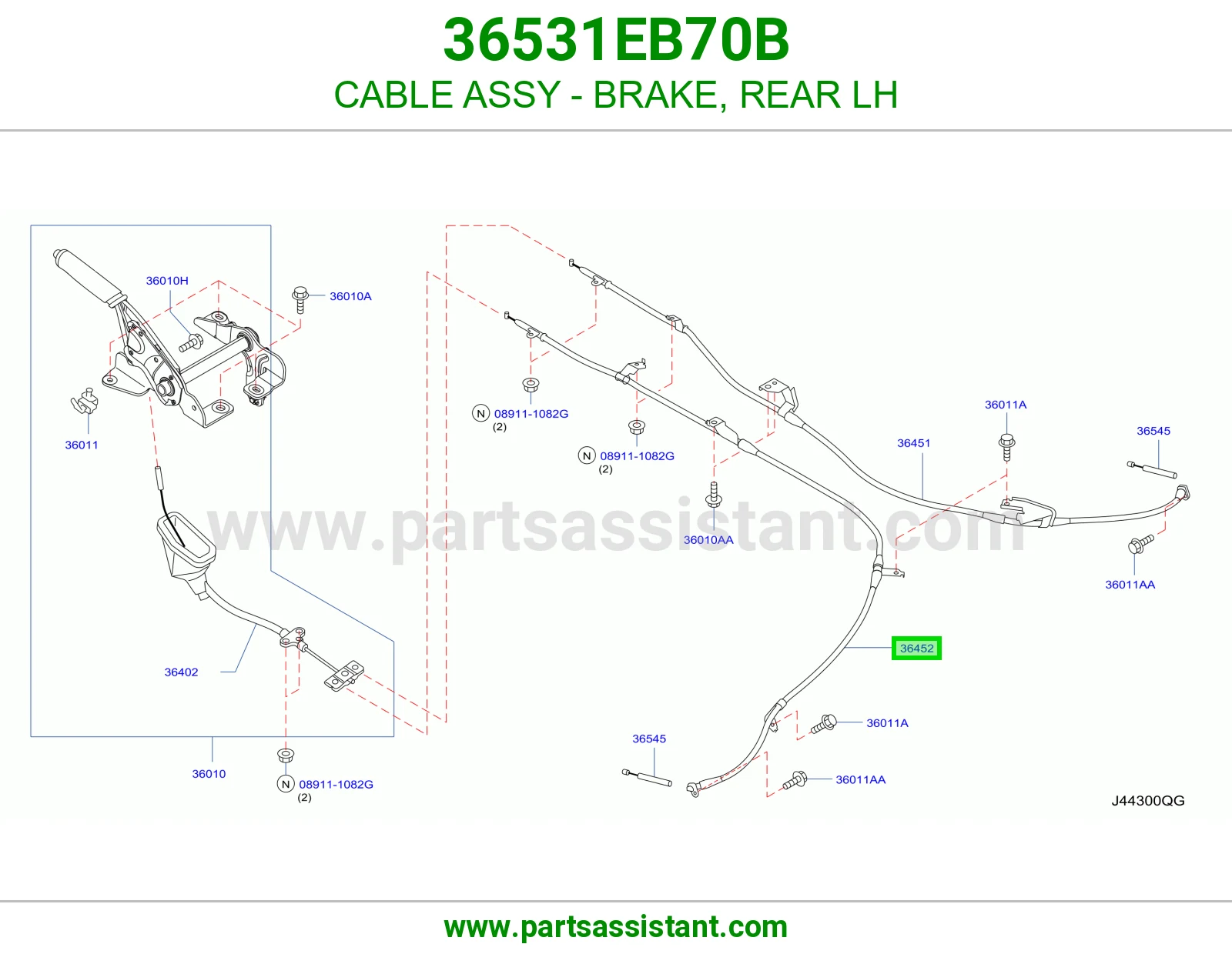 CABLE ASSY - BRAKE, REAR LH