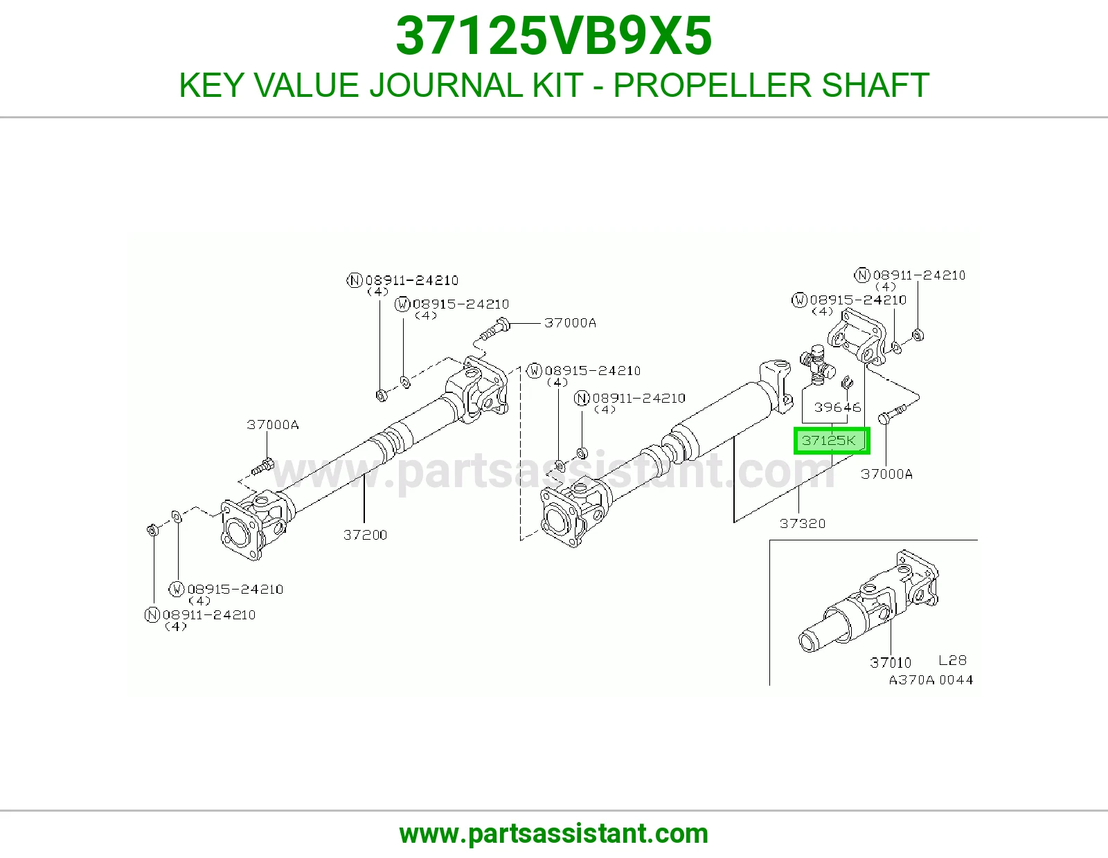 KEY VALUE JOURNAL KIT - PROPELLER SHAFT
