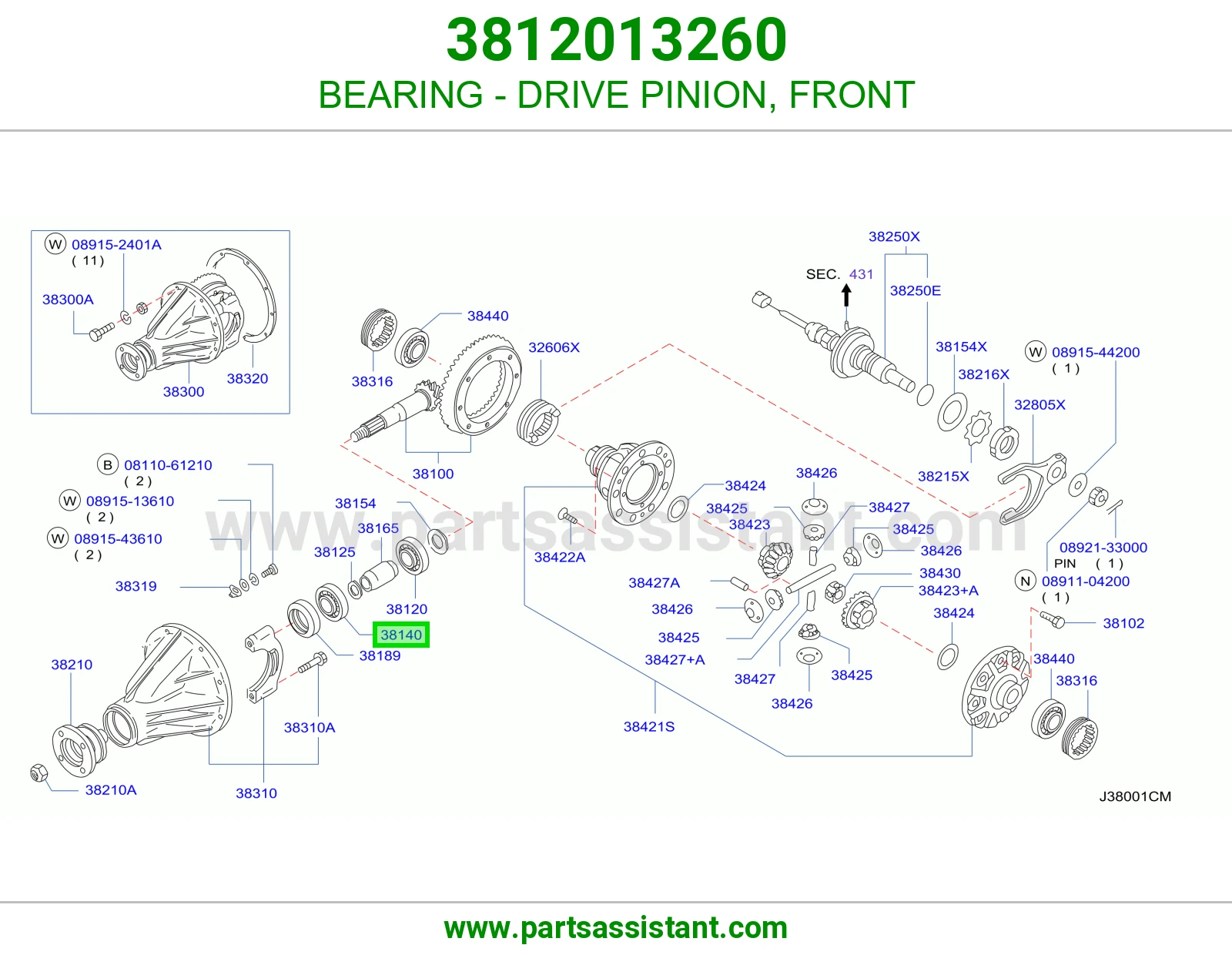 BEARING - DRIVE PINION, FRONT